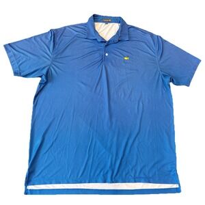 Peter Millar Polo T Shirt Mens 2XL Blue White Polka Dot Summer Comfort Masters